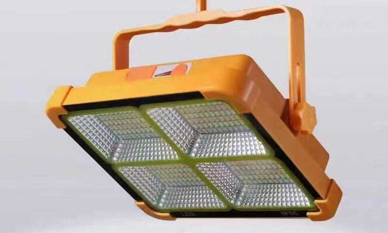 Outdoor waterproof yellow emergency rechargeable solar portable flood light for camping,night markets