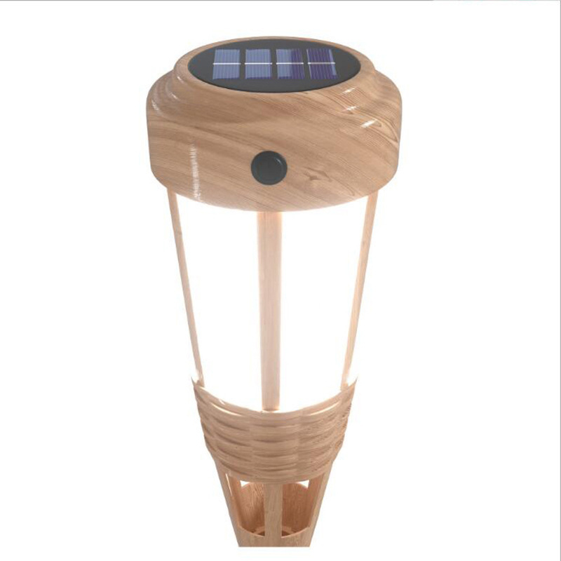 New outdoor waterproof simulation bamboo torch light solar lawn lamp for garden, landscape, residential decoration