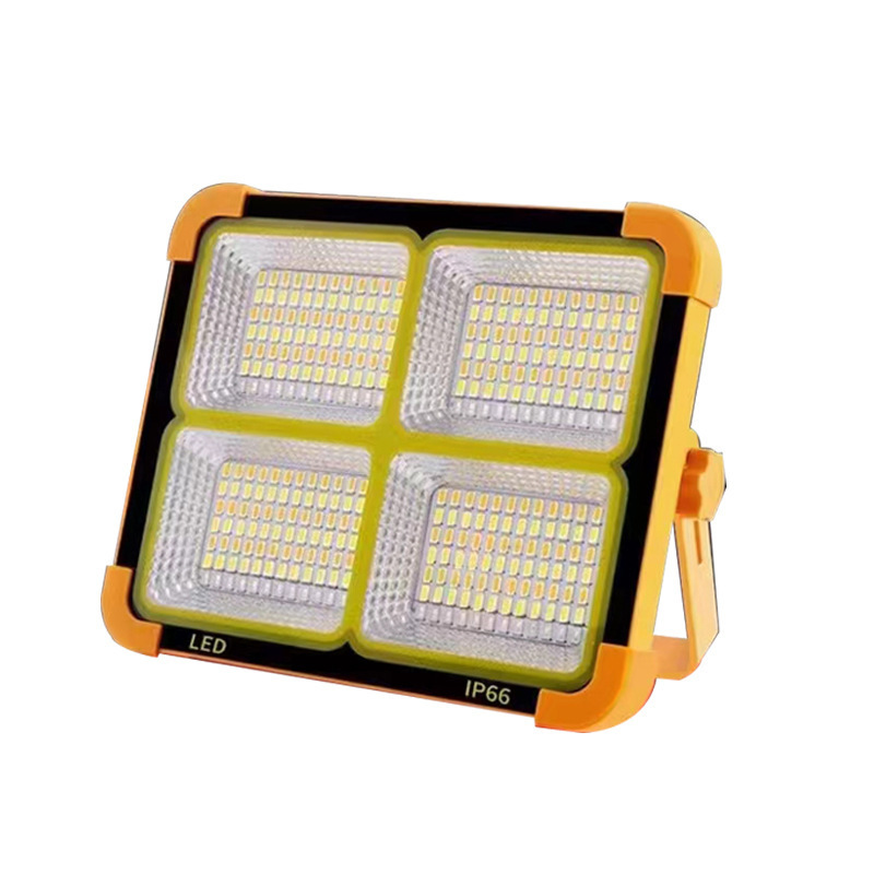 Outdoor waterproof yellow emergency rechargeable solar portable flood light for camping,night markets