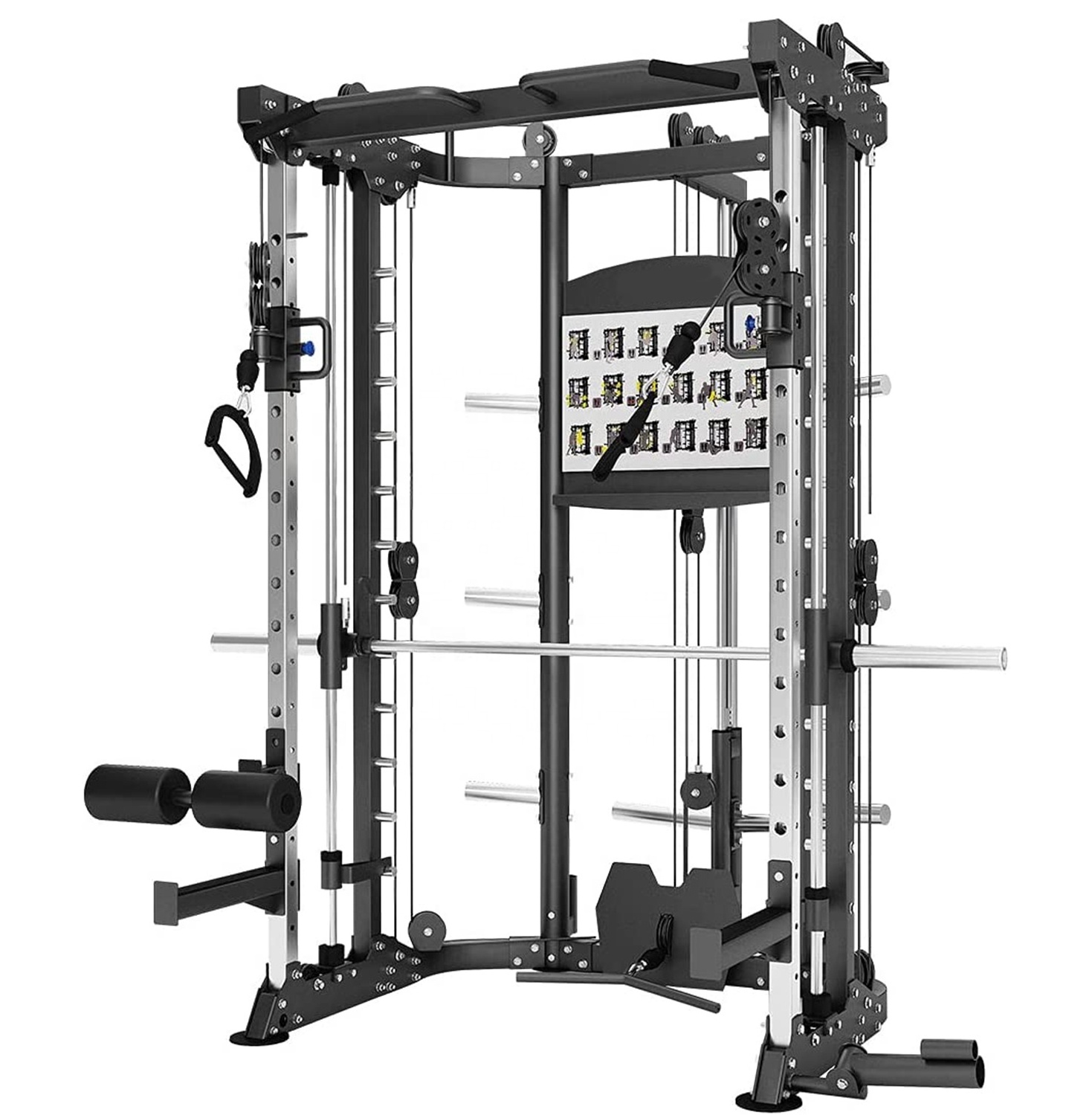 Functional With Trainer Heavy Duty Power Cage Home Gym Multifunction Maquina Life Bearings Smith Fitness Cable Machine Equipment