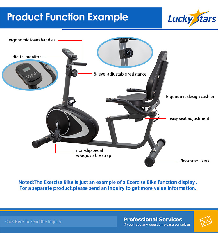 Gym Cycle Indoor Exercise Bike Parts Horizontal Exercise Bike with Screen Cycling Magnetic Stationary Bike for Home Use