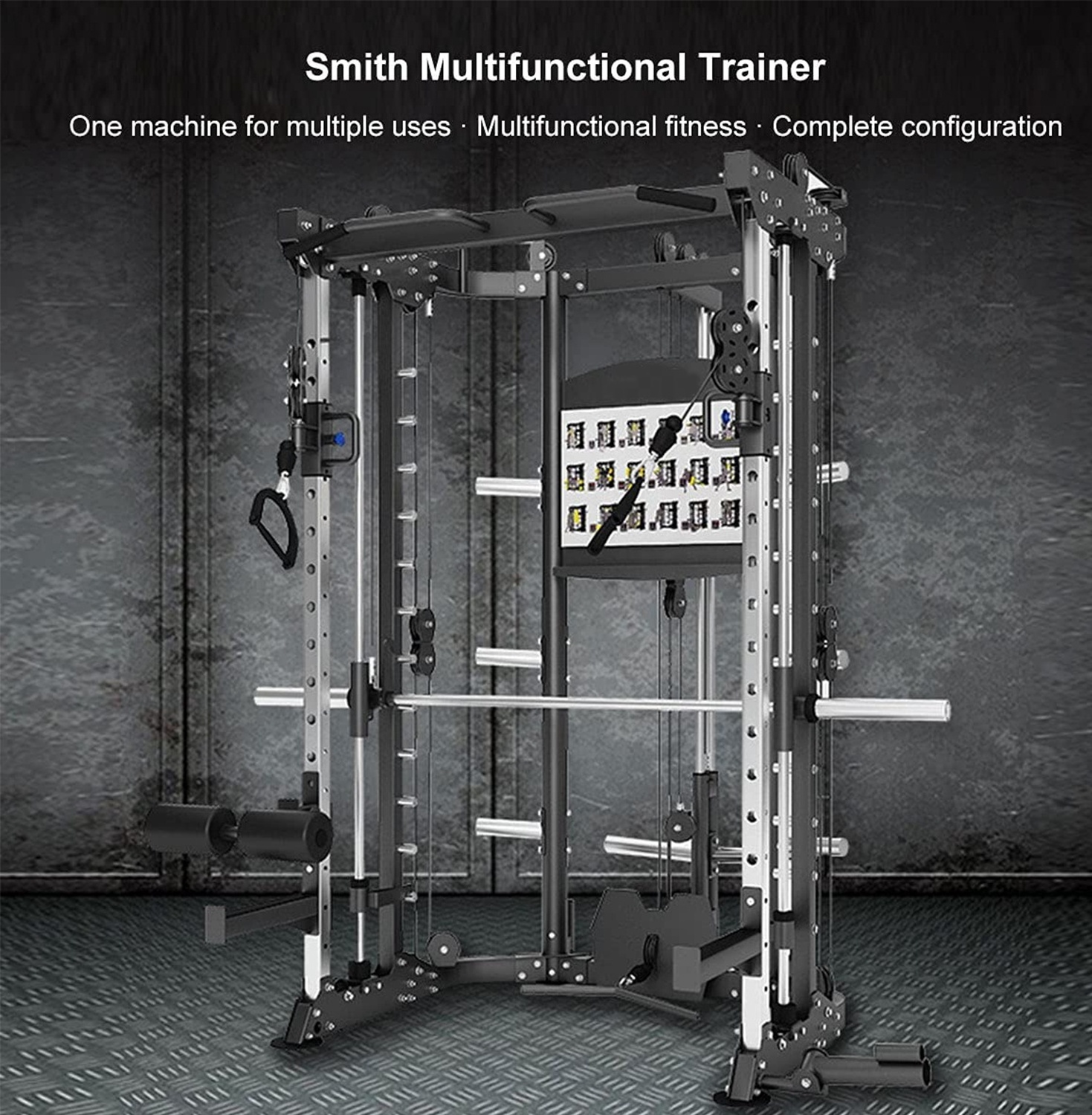 Functional With Trainer Heavy Duty Power Cage Home Gym Multifunction Maquina Life Bearings Smith Fitness Cable Machine Equipment