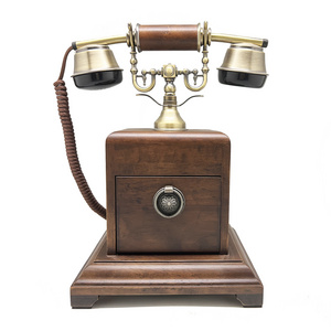 Vintage desk style cordless home house wooden phone Antique telephone for sale