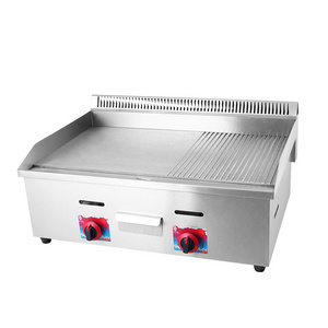 Restaurant Equipment Stainless Steel Bbq Gas Flat Griddle desktop gas stove griddle