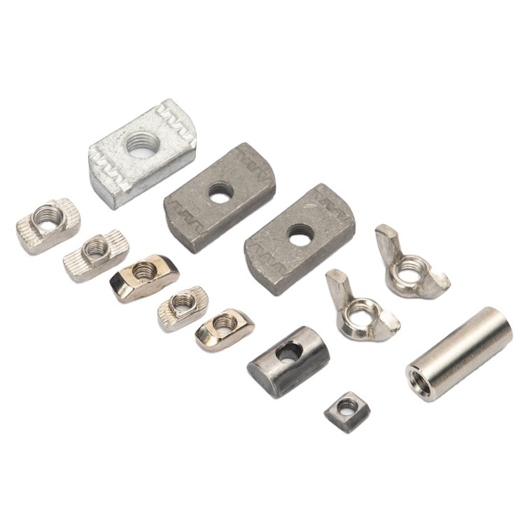 6mm 8mm 10mm Groove Aluminum Extrusions T Slot Nuts M4 M5 M6 M8 T Nuts for aluminium profile slote