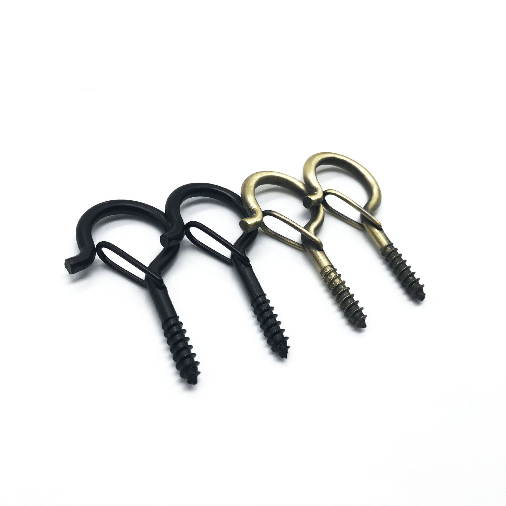 Multi-style Green Bronze Goat Wholesale Metal Sheep Eye Hook Black Nickel Q Type With Spring Safety Buckle Sheep Eye Nail Hook