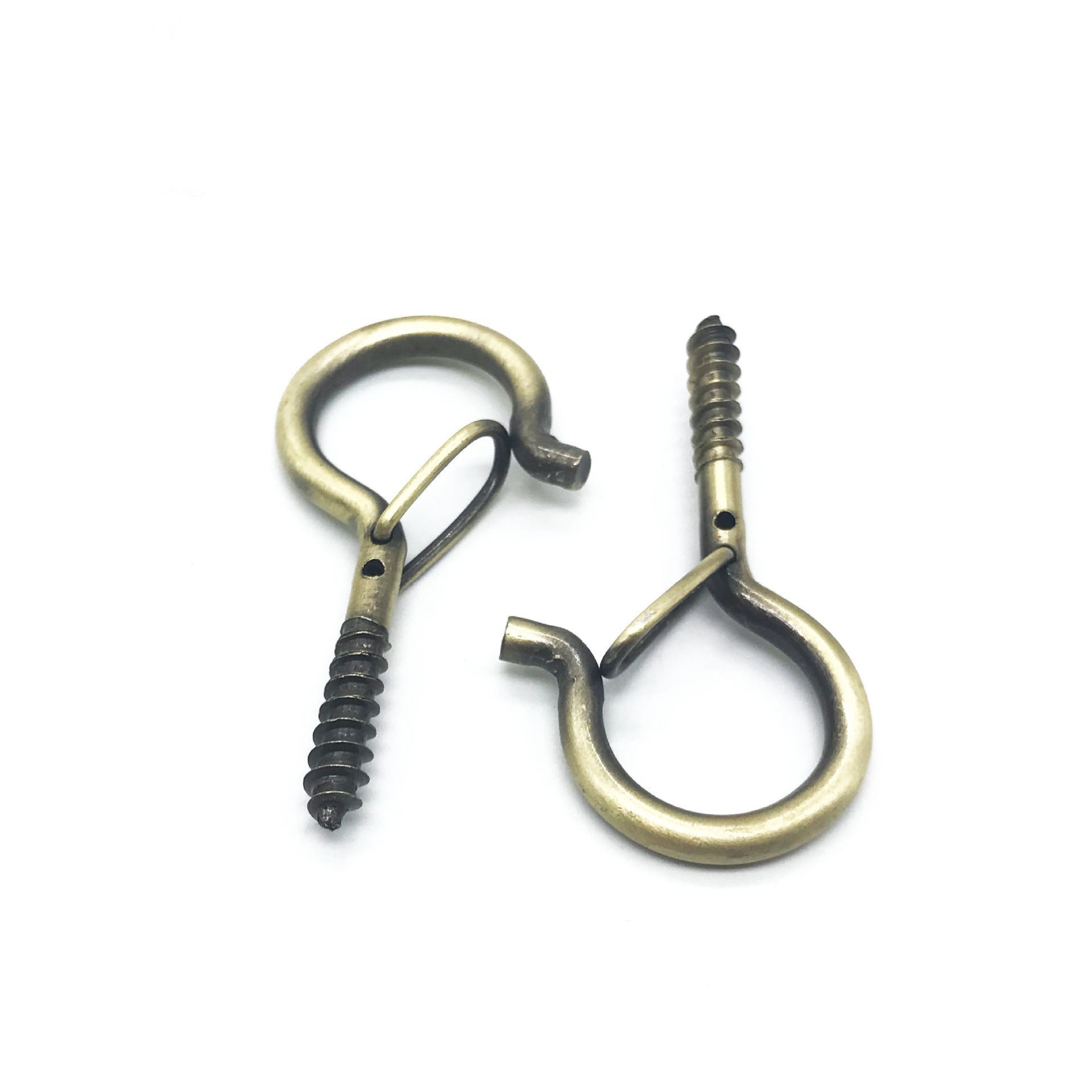 Multi-style Green Bronze Goat Wholesale Metal Sheep Eye Hook Black Nickel Q Type With Spring Safety Buckle Sheep Eye Nail Hook