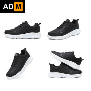 Clearance Price Men's Leather Casual Shoes Comfortable Casual Shoes Flat Bottom Lace Up Putian Factory Production High Quality