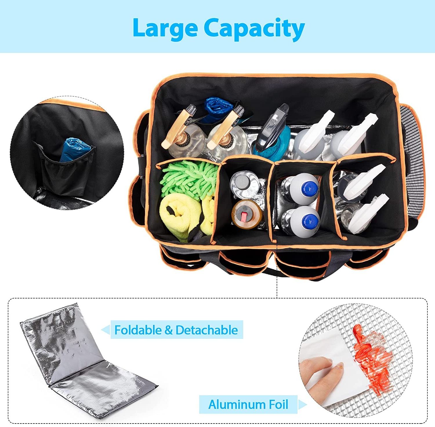 Wearable Cleaning Caddy Cleaning Organizer Bag  Housekeeper Tote Bag  Car Wash Tools Bag