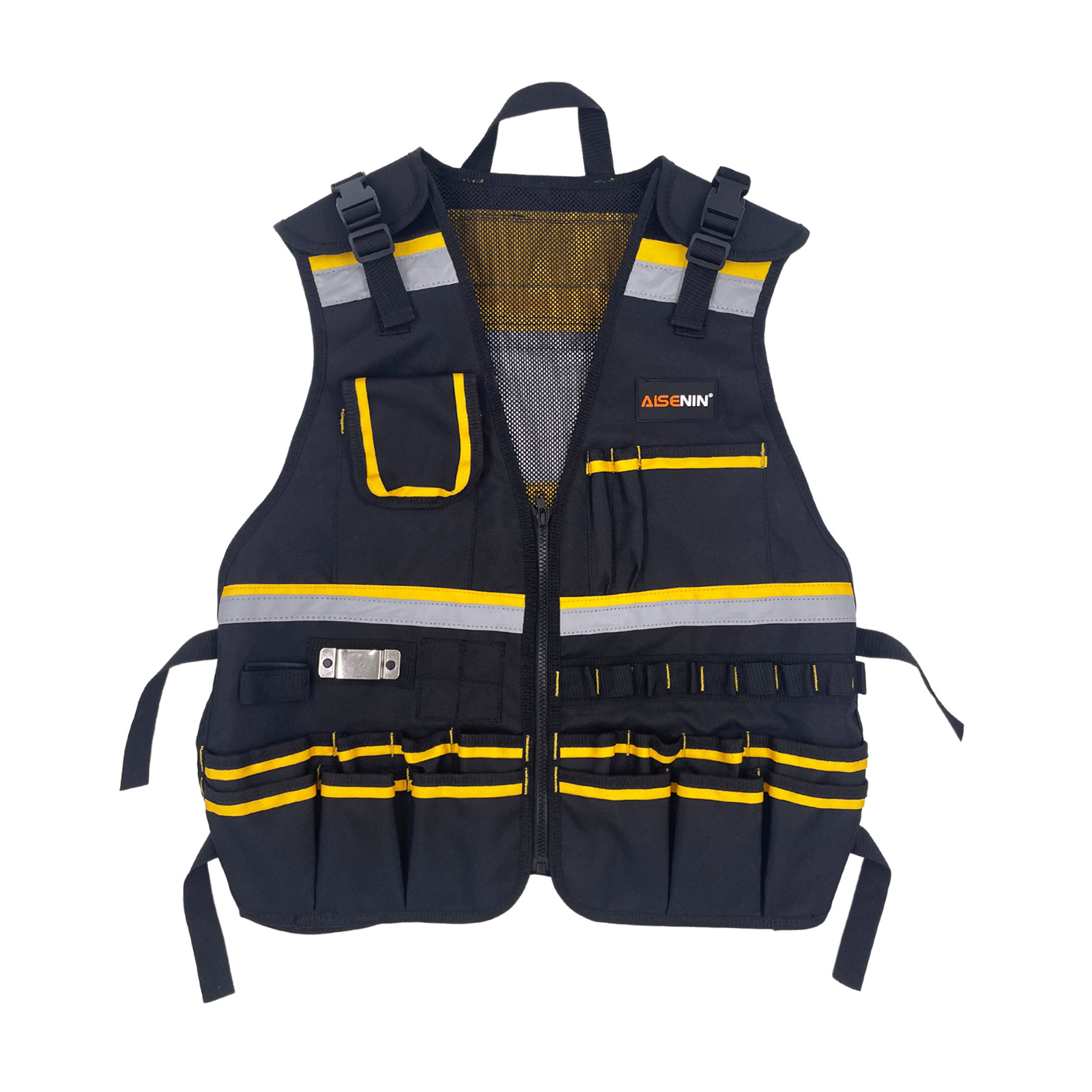 Customized Design Reflective Vest Electrician Woodworking Work Tool Vest With Pockets