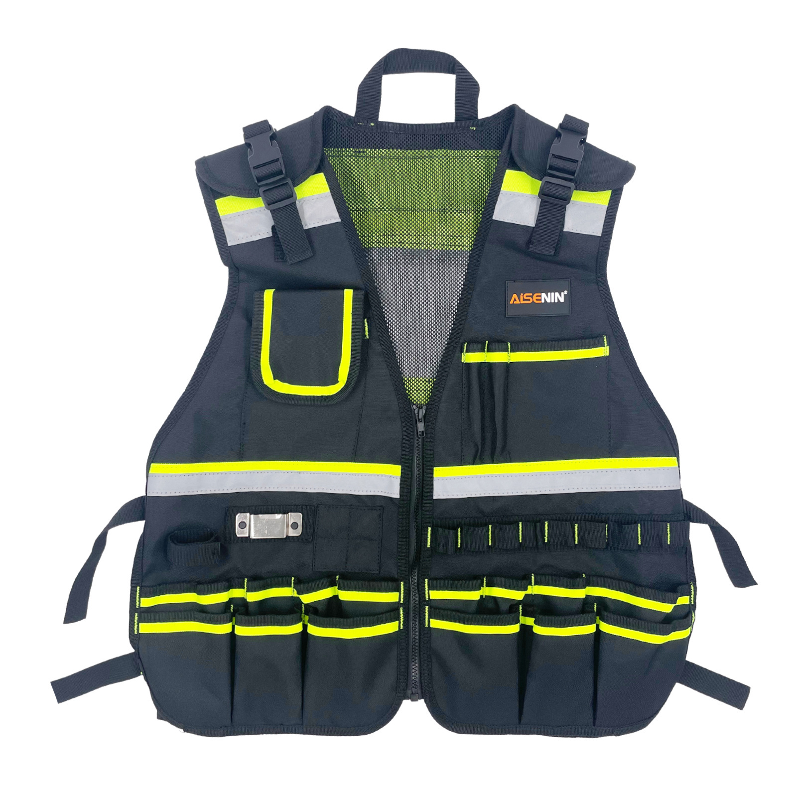 High Quality Woodworking Electrician Blue Yellow Fluorescent Green Outdoor Vest Tool Work Vest Safety Cooling Vest For Men