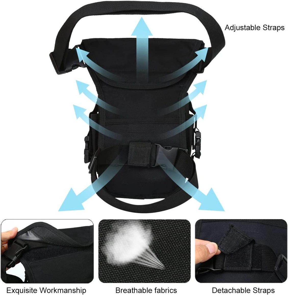 Men's Drop Leg Pouch Tools Bags Fanny Pack Thigh Bags Bike Cycling Hip Bag Canvas Waist Packs