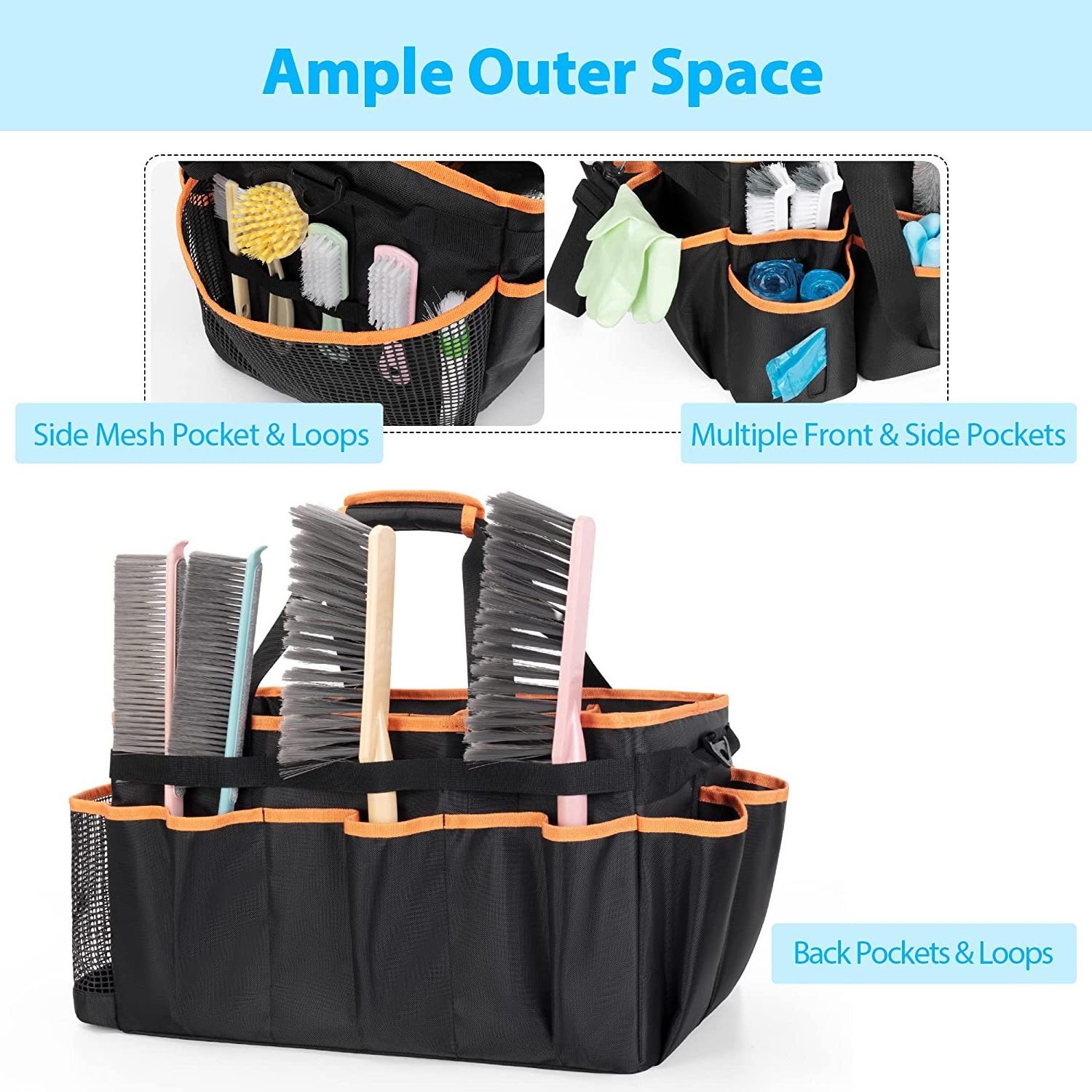 Wearable Cleaning Caddy Cleaning Organizer Bag  Housekeeper Tote Bag  Car Wash Tools Bag