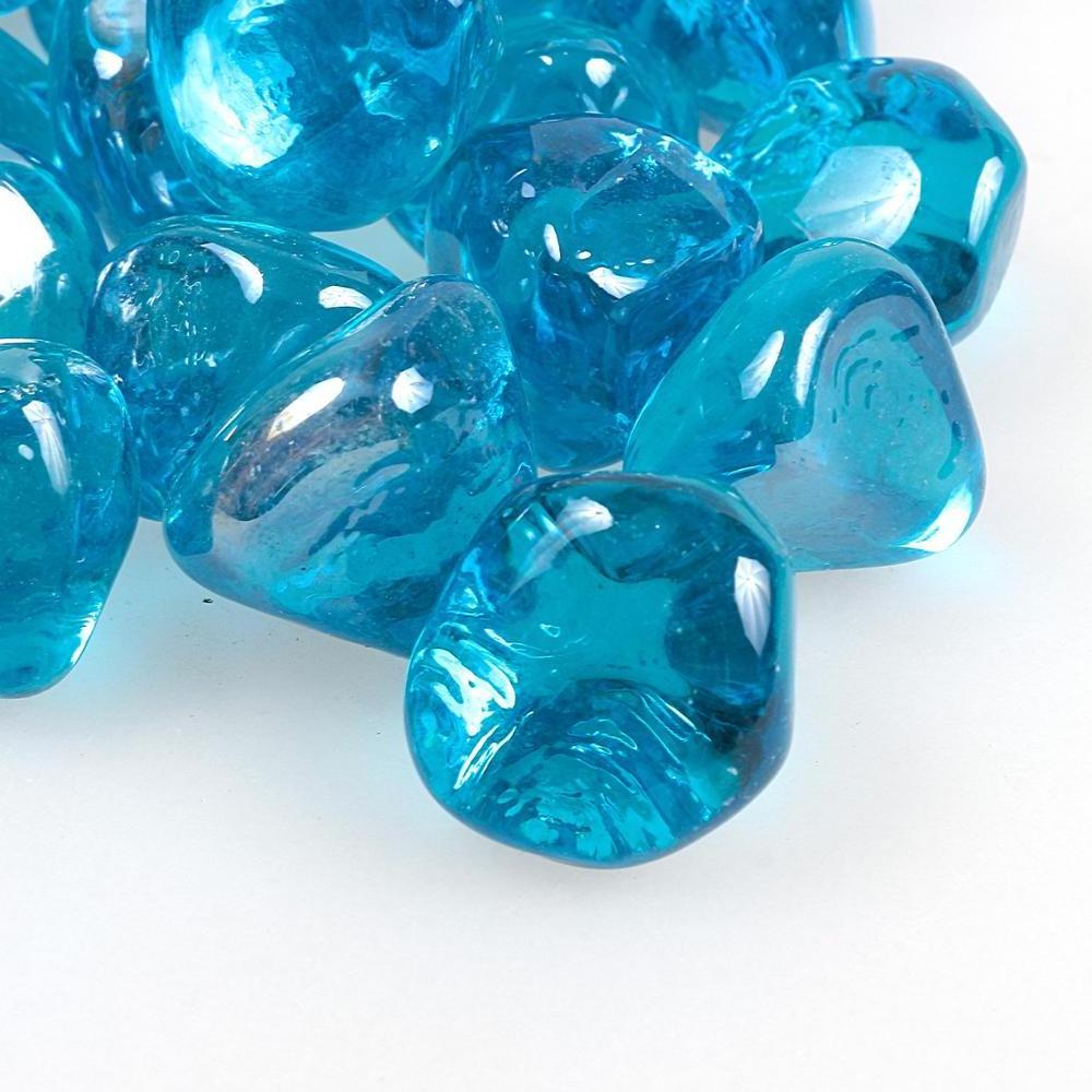 Diamond Shape High Luster Fire Glass Beads Chips for Fire Pit Patio Fairy DIY Garden Gift