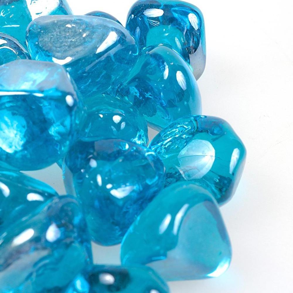 Diamond Shape High Luster Fire Glass Beads Chips for Fire Pit Patio Fairy DIY Garden Gift