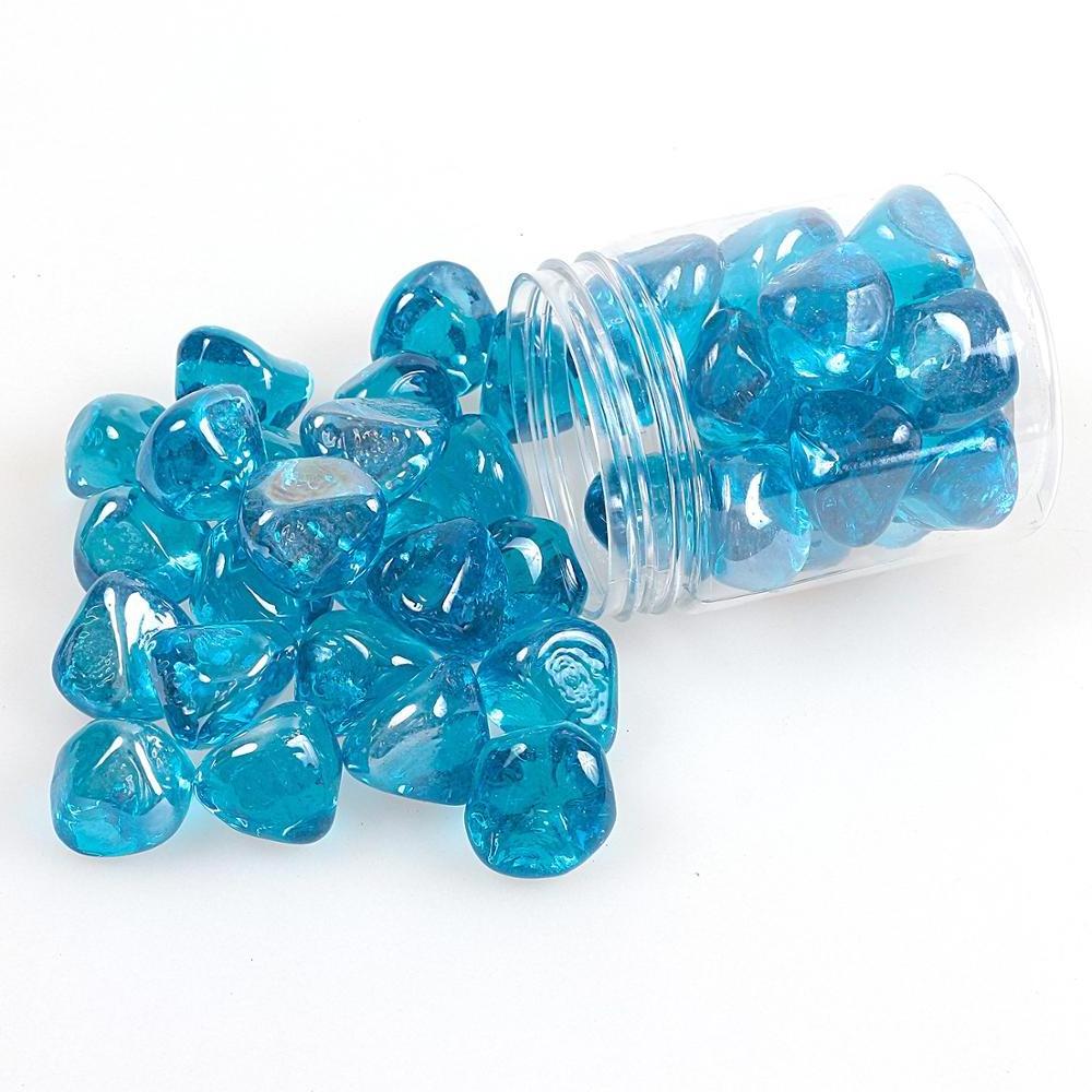 Diamond Shape High Luster Fire Glass Beads Chips for Fire Pit Patio Fairy DIY Garden Gift