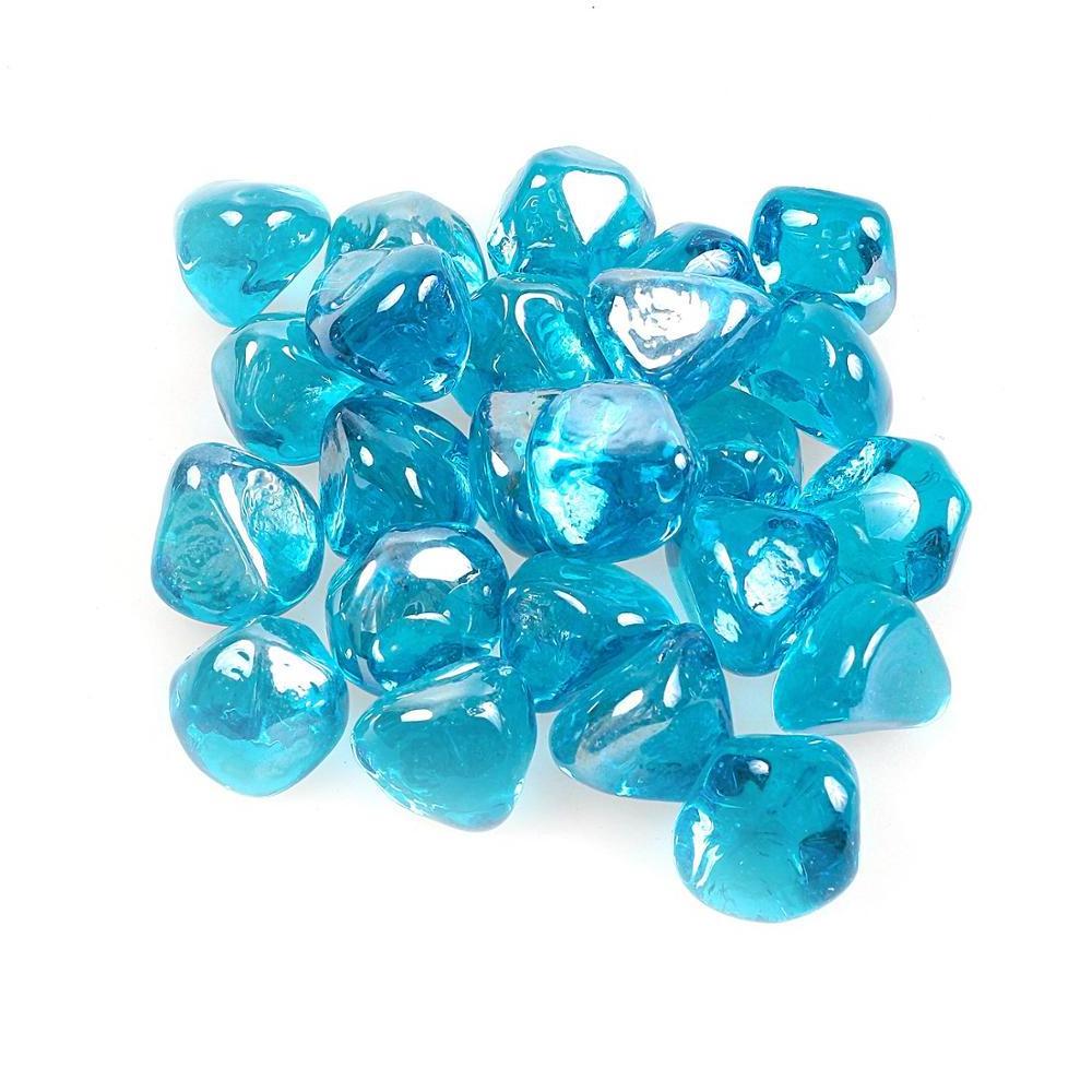 Diamond Shape High Luster Fire Glass Beads Chips for Fire Pit Patio Fairy DIY Garden Gift