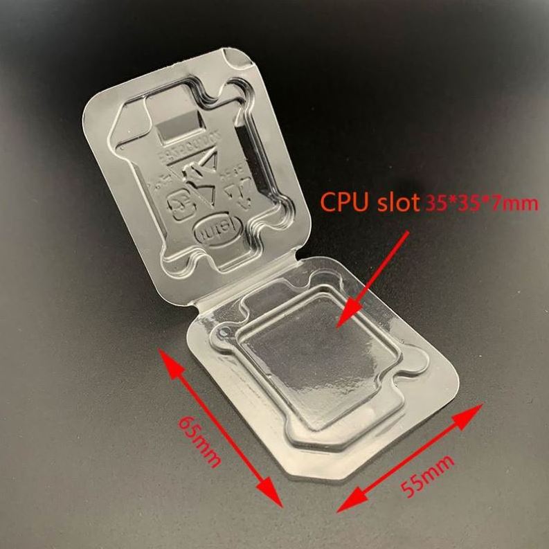 Wholesale transparent plastic cpu clamshell pack CHIP cpu hard plastic clamshell tray case woth foam lga 2011