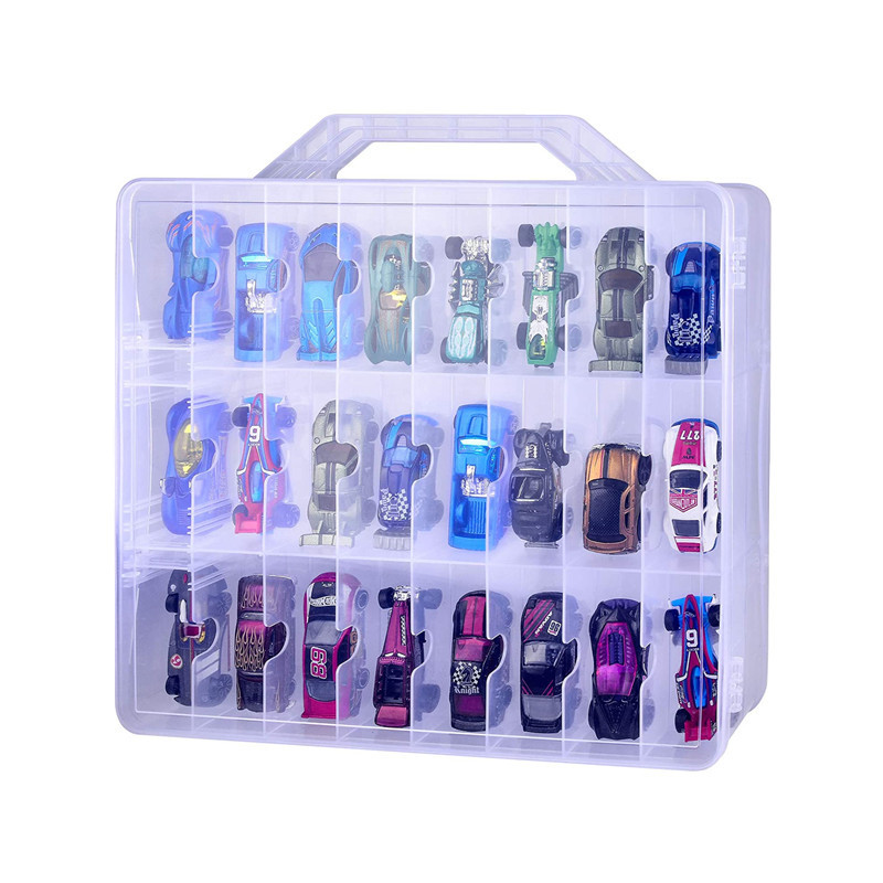 Organizer Case for Hot Wheels Storage Boxes Car Matchbox Cars Mini Toys Small Dolls Carrying Box Container with 48 Compartment