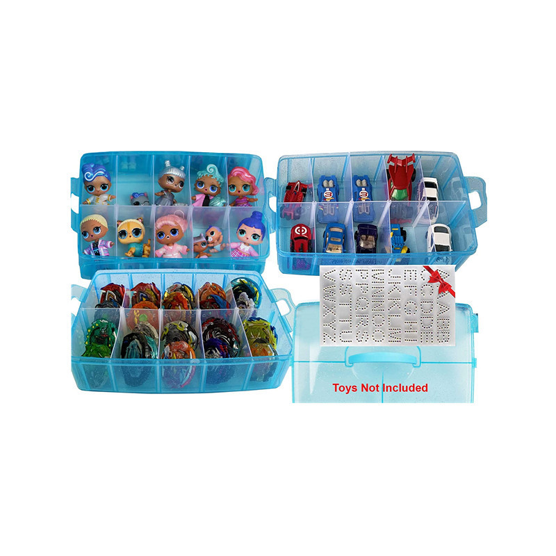 Organizer Case for Hot Wheels Storage Boxes Car Matchbox Cars Mini Toys Small Dolls Carrying Box Container with 48 Compartment