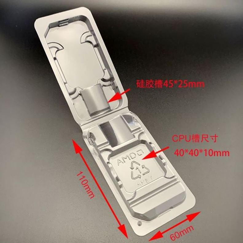 Transparent Custom am3 cpu plastic clamshell tray case, cpu tray clamshell 3647 amd