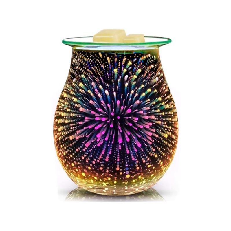 low price 3D Glass Electric Oil Warmer Wax Tart Burner Perfect Aroma Decorative Lamp wax melt burner wholesale