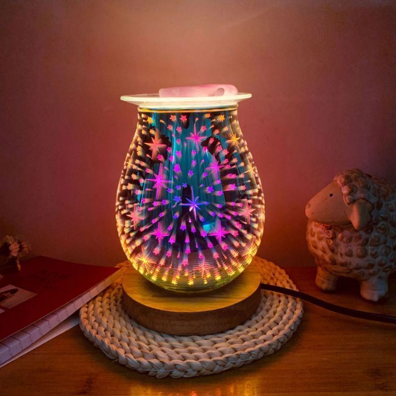 low price 3D Glass Electric Oil Warmer Wax Tart Burner Perfect Aroma Decorative Lamp wax melt burner wholesale