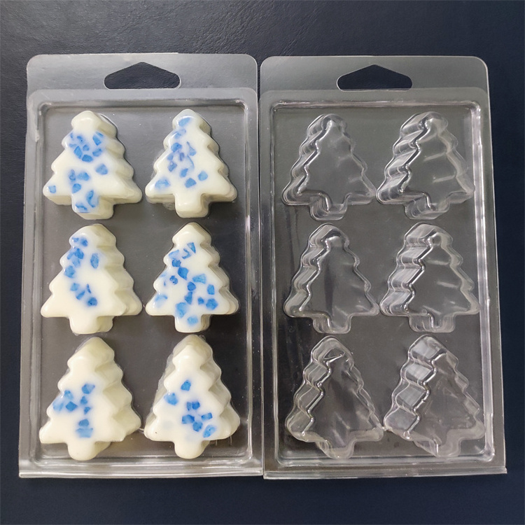 Custom 12 Cavity Christmas Tree Candle Clamshell Tart Mold,Cavity Wax Melt Clamshell Packaging