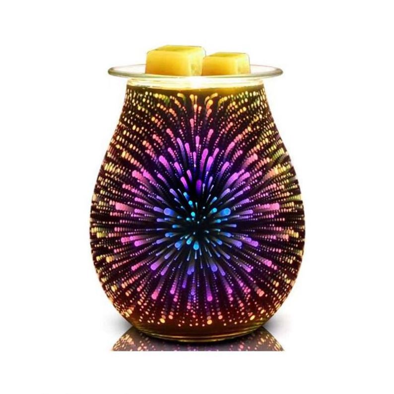 low price 3D Glass Electric Oil Warmer Wax Tart Burner Perfect Aroma Decorative Lamp wax melt burner wholesale