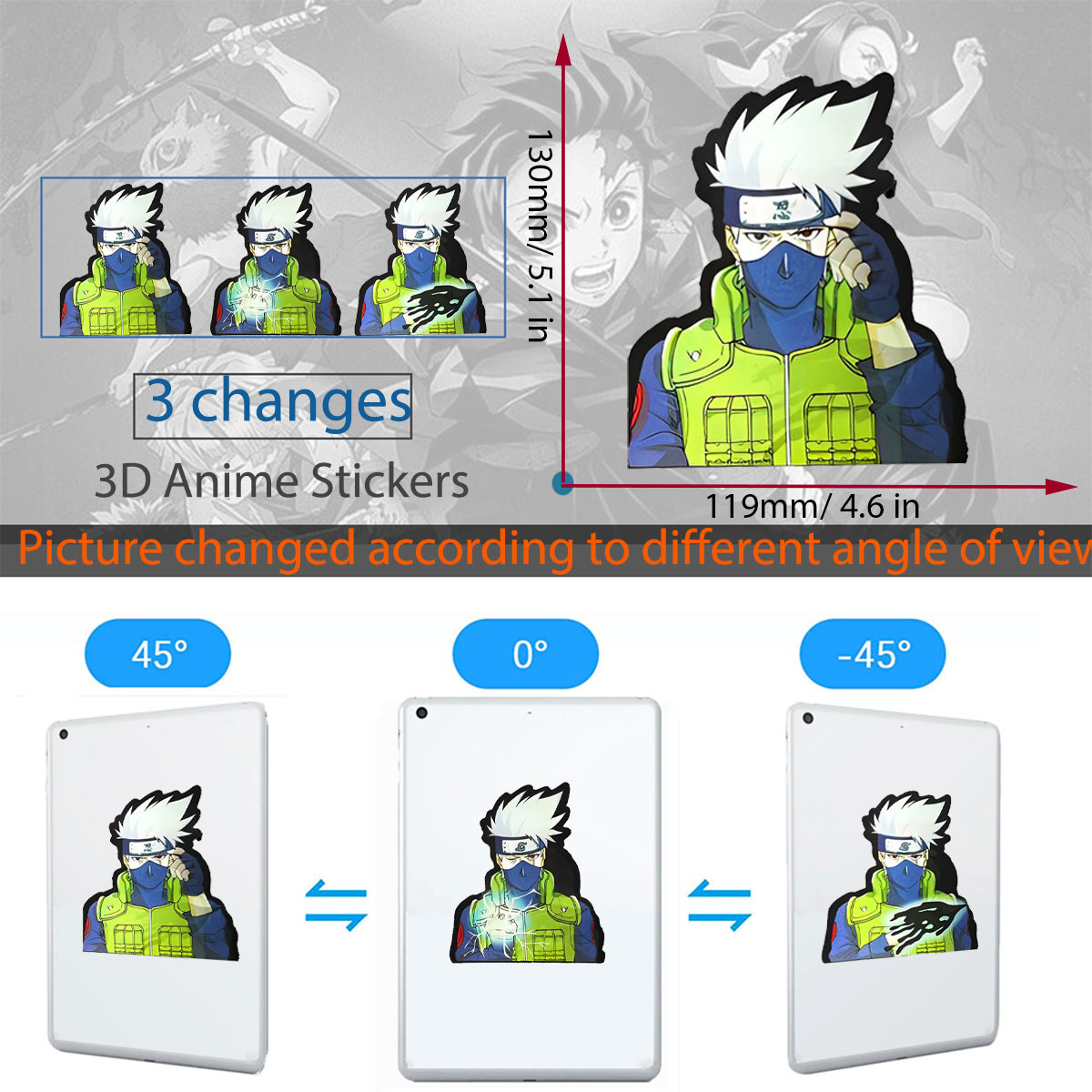 Wholesale 300 Designs 3D Anime Motion Stickers SPY FAMILY Jujutsu Kaisen DBZED  Waterproof Car Decals Laptop Wall Decor