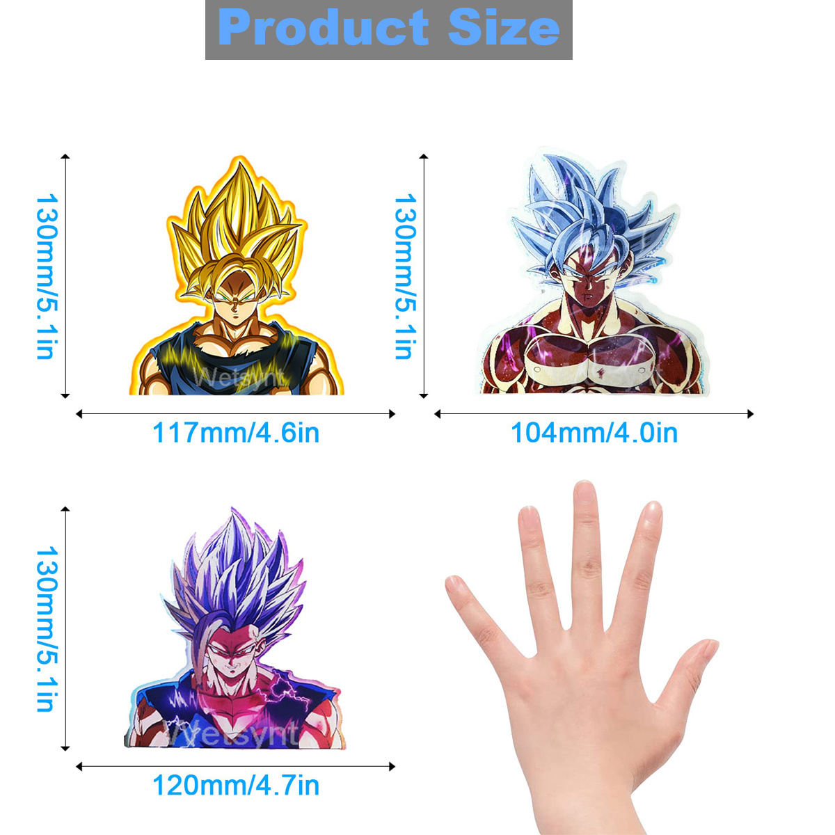 Factory Outlet Anime 3D Stickers Custom Dragon Ball 3D Anime Motion Stickers Hottest  Waterproof Car Decals Laptop Wall Decor