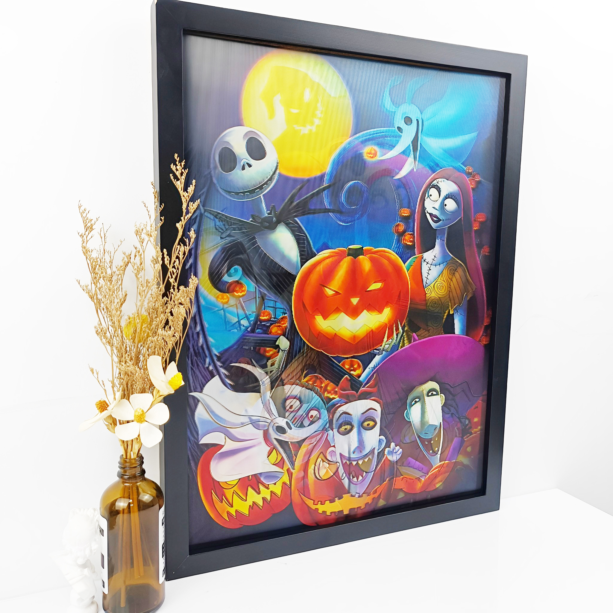 Halloween Horror Series Flip Poster The Nightmare Before Christmas 3D Lenticular Poster Wall Decor Anime  Poster