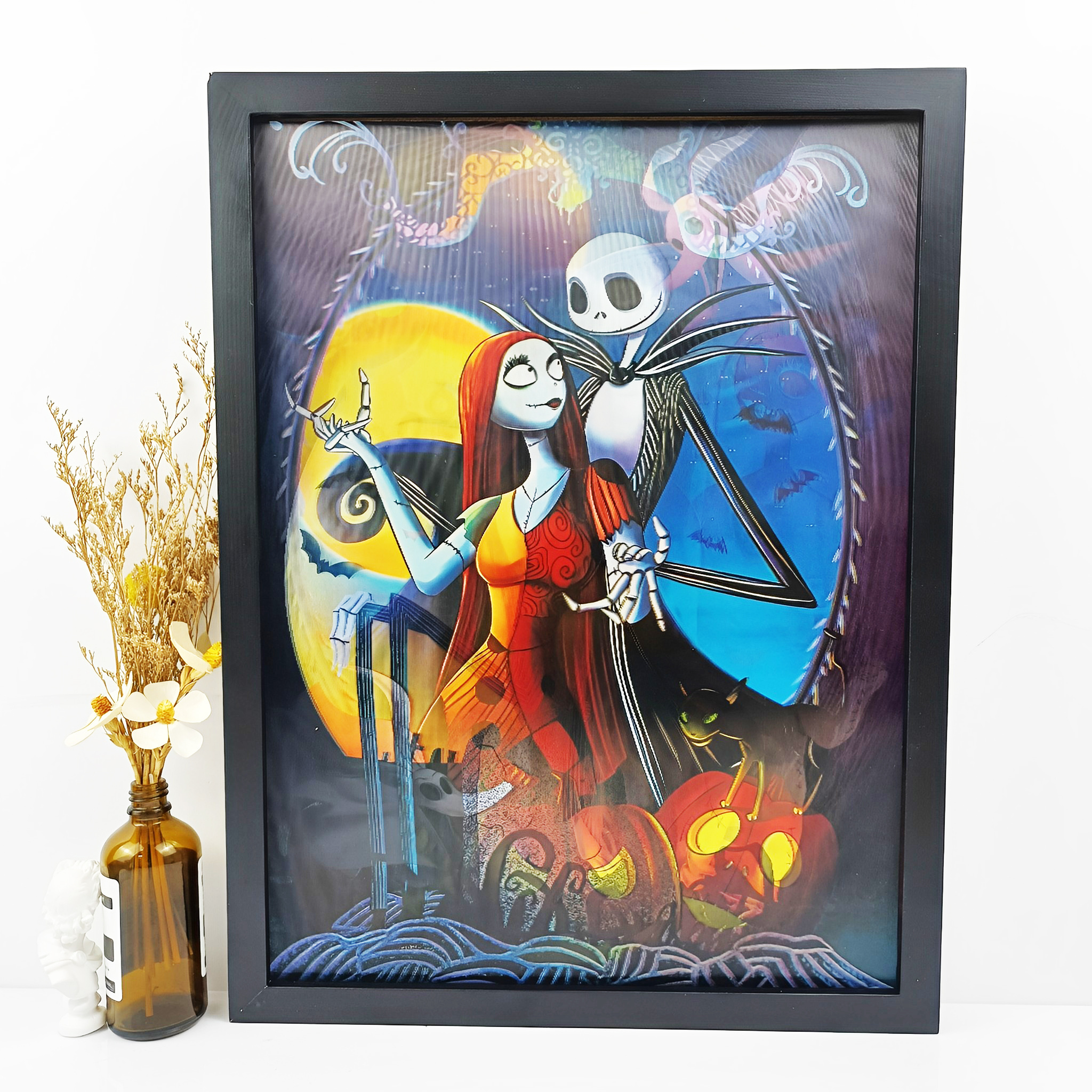 Halloween Horror Series Flip Poster The Nightmare Before Christmas 3D Lenticular Poster Wall Decor Anime  Poster