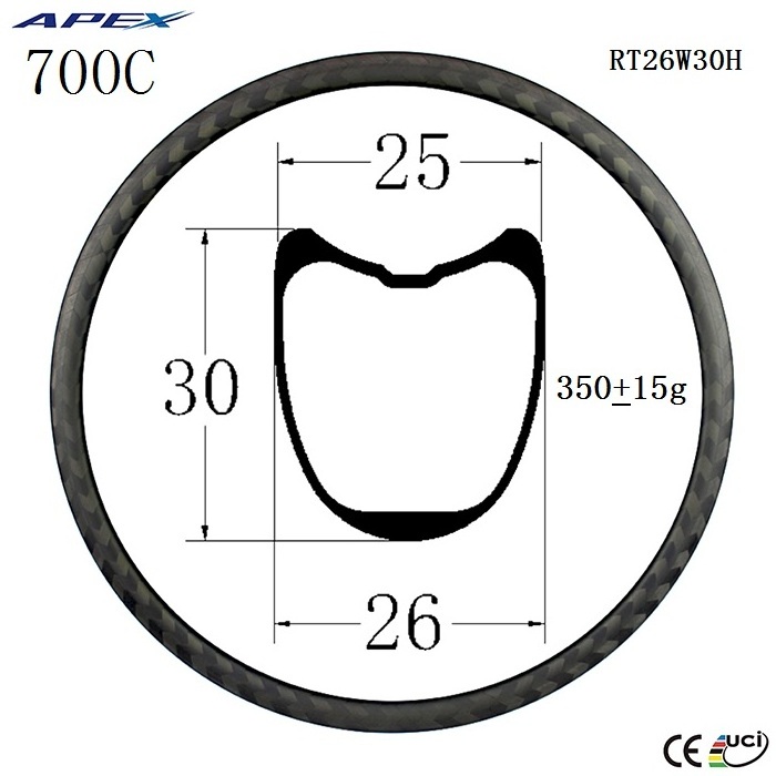 Best quality handmade 30MM deep carbon bike rim carbon fiber tubular rims