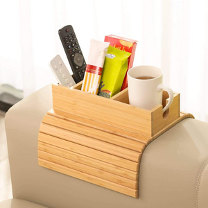 Bamboo Couch Cup Holder Anti-Spill Sofa Cup Holder Double Couch Arm Cup Holder Suitable