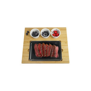 Bamboo Cooking Stones for Steak Cooking Stones in One Sizzling Hot Stone Set