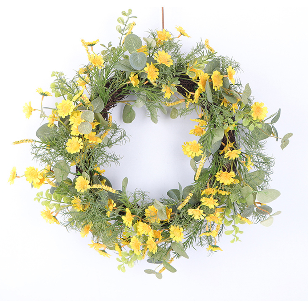 Custom 30-60CM decorative flowers plant daisy wedding wreaths and plants bulk spring wreaths for front door outdoor decoration