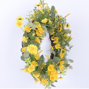 Custom 30-60CM decorative flowers plant daisy wedding wreaths and plants bulk spring wreaths for front door outdoor decoration