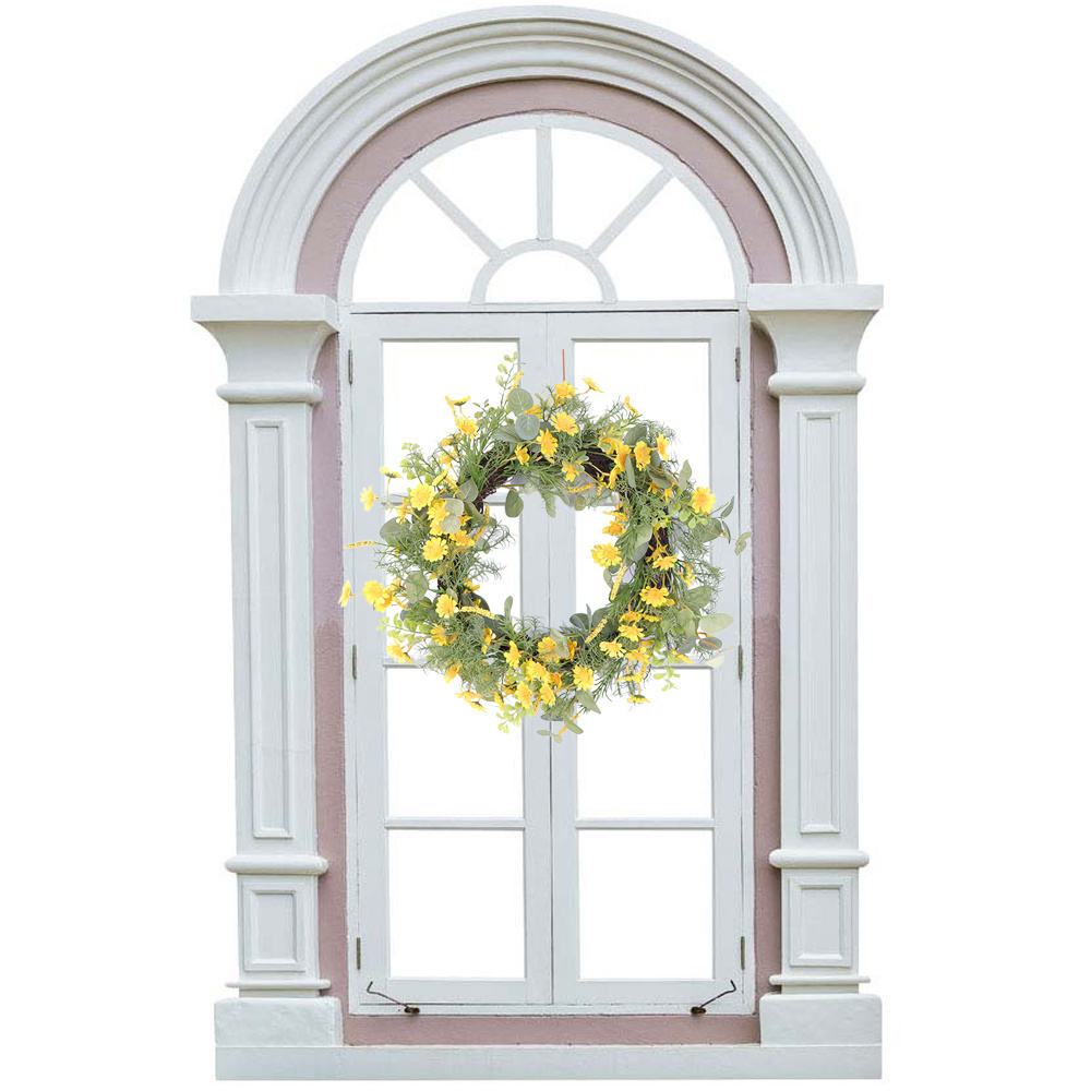 Custom 30-60CM decorative flowers plant daisy wedding wreaths and plants bulk spring wreaths for front door outdoor decoration