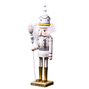 wholesale Christmas decoration wooden nutcracker with glitter Christmas nutcracker soldier