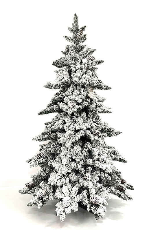 2023 NEW Green PE and PVC mixed hinged Christmas tree with snow home decor artificial Christmas flock tree