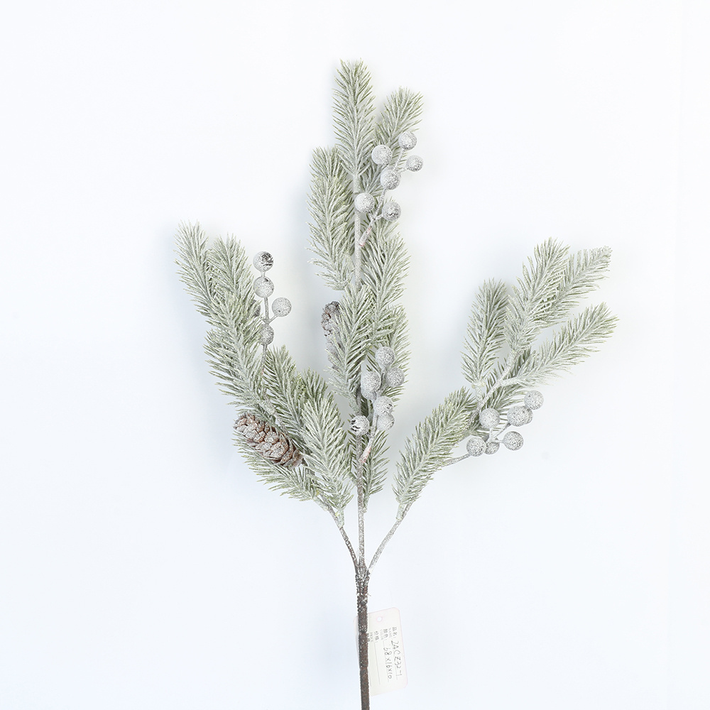 Artificial Mini Christmas Branches with Red Berries and Pine Cones for Holiday DIY Decorations