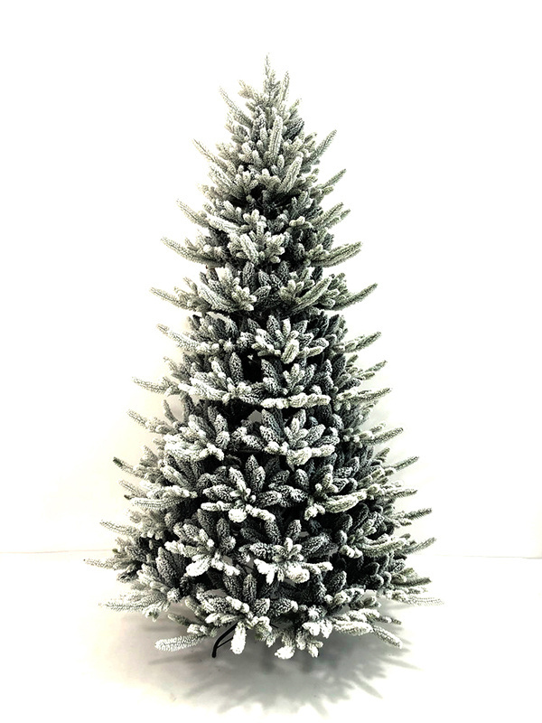 2023 NEW Green PE and PVC mixed hinged Christmas tree with snow home decor artificial Christmas flock tree