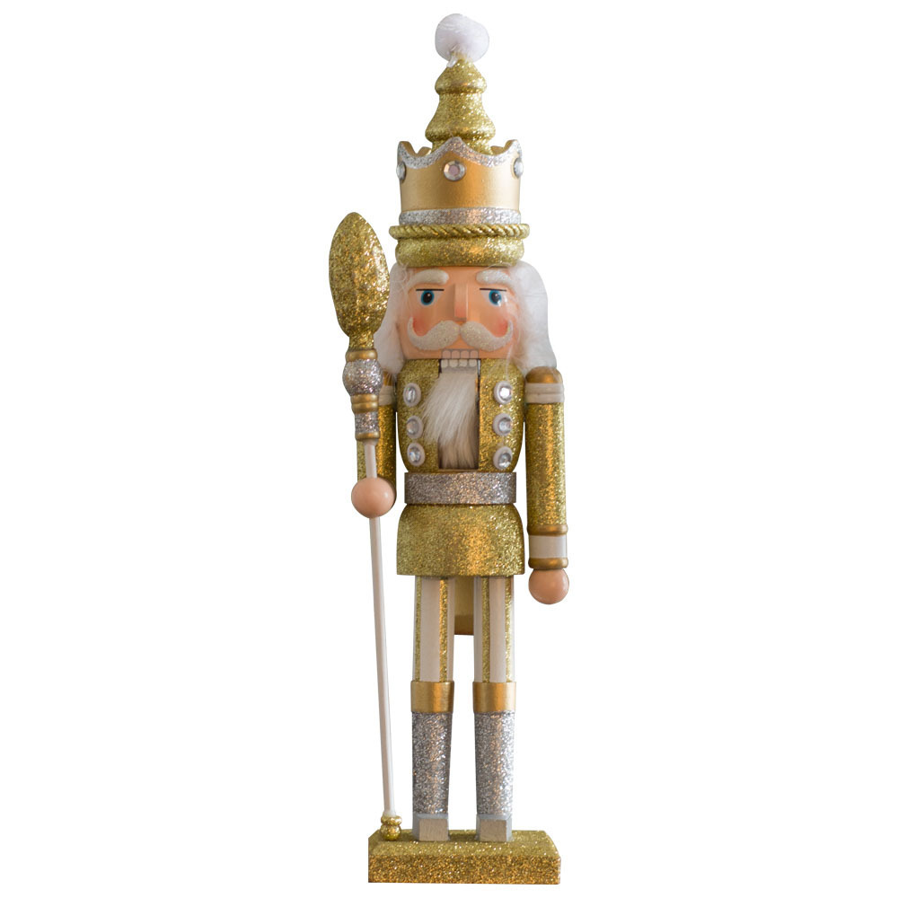 wholesale Christmas decoration wooden nutcracker with glitter Christmas nutcracker soldier