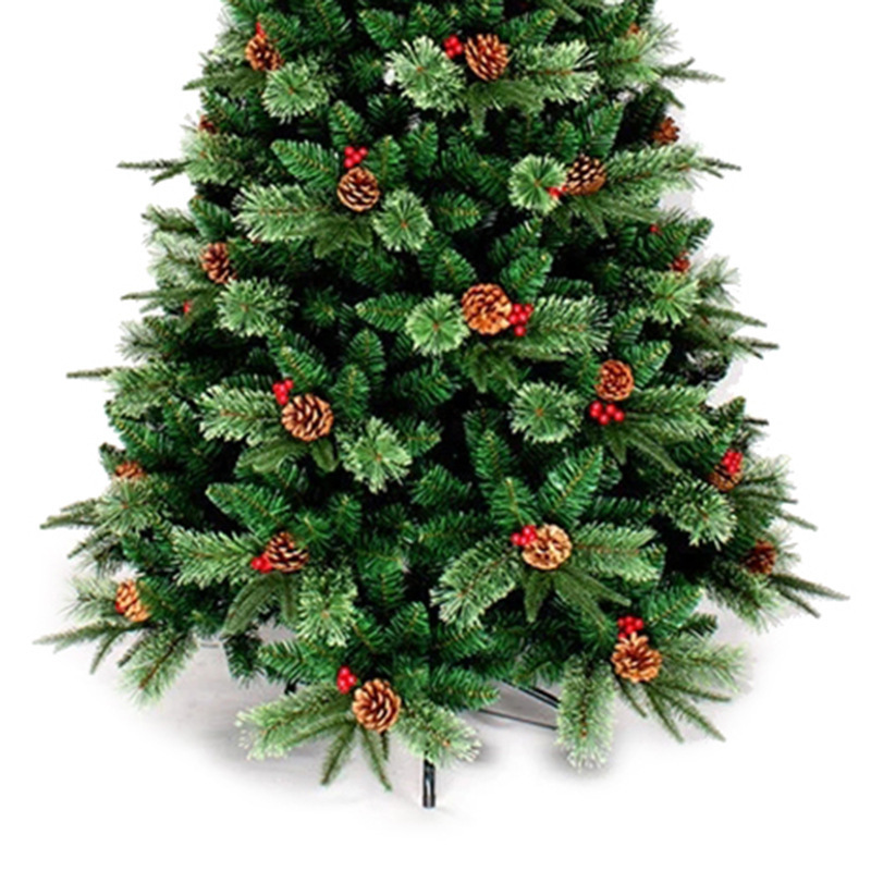 120cm PVC PE mixed Christmas trees with pine cone red berry artificial tree arbol de navidad