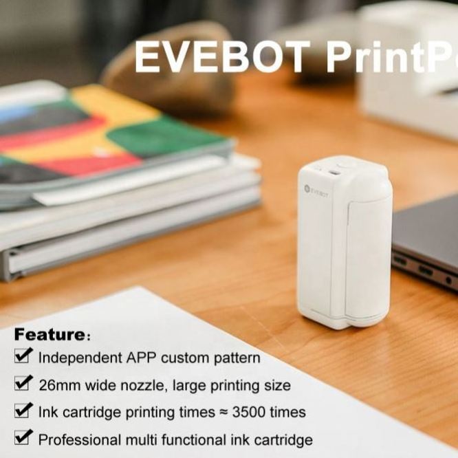 Evebot Printpods Mini Handheld Portable PrintPen Multi-Function Expiry Inkjet Mobile Wifi Printers For DIY Tattoo Logo Label