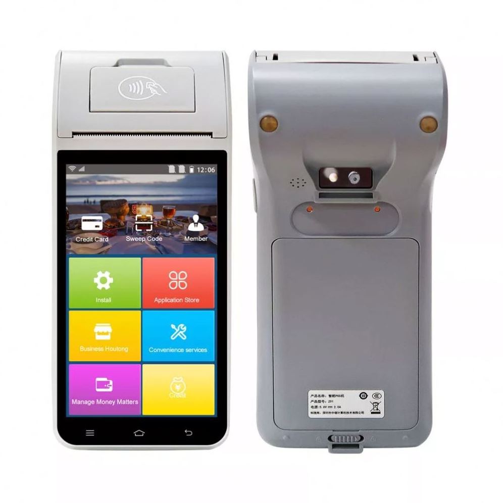 Z91 cheap price handheld PDA Portable 4G Android Pos ZCS Ticketing POS system With Printer for mobile parking management