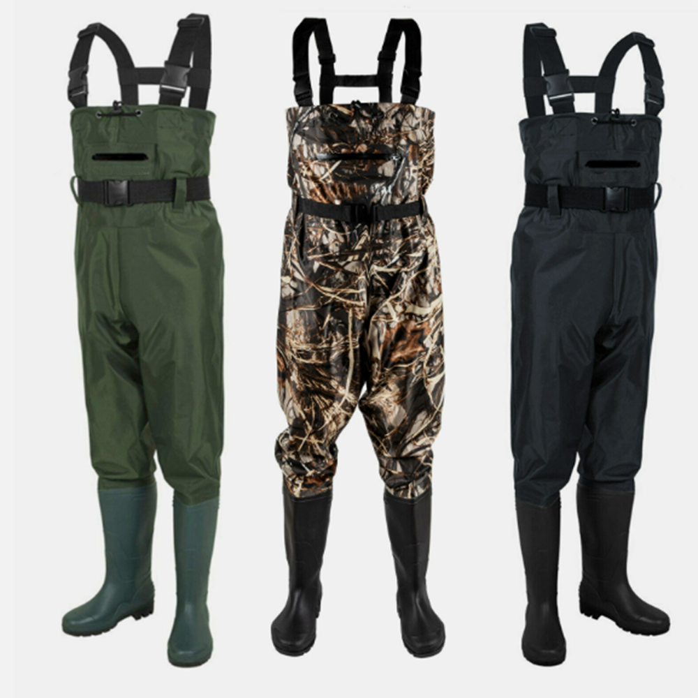 Auerka Hunting PVC Hooded Men Water Proof Fly Fishing Waders With Boot