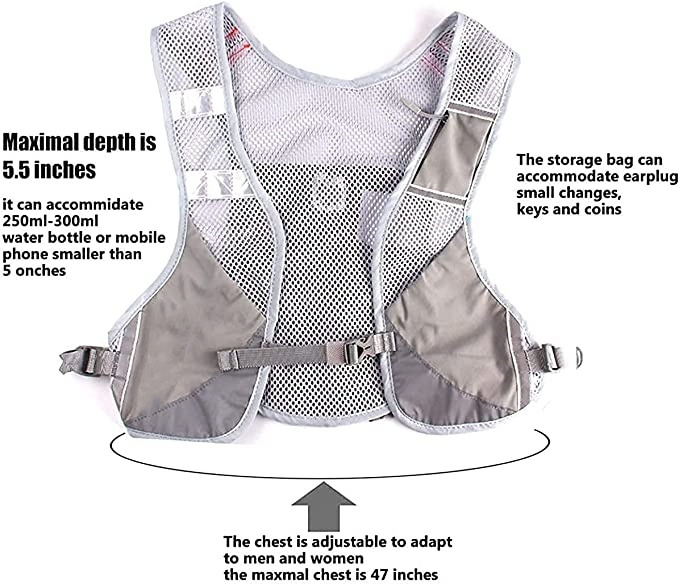 Run Vest with Hydration Bladder Light Up Running Vest Reflective Vest for Walking at Night