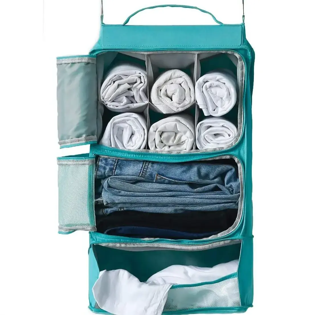 Hooks Suitcase Closet Organizer Insert Packing Hanging Luggage Bag  Fabric Hanging Storage Clothing